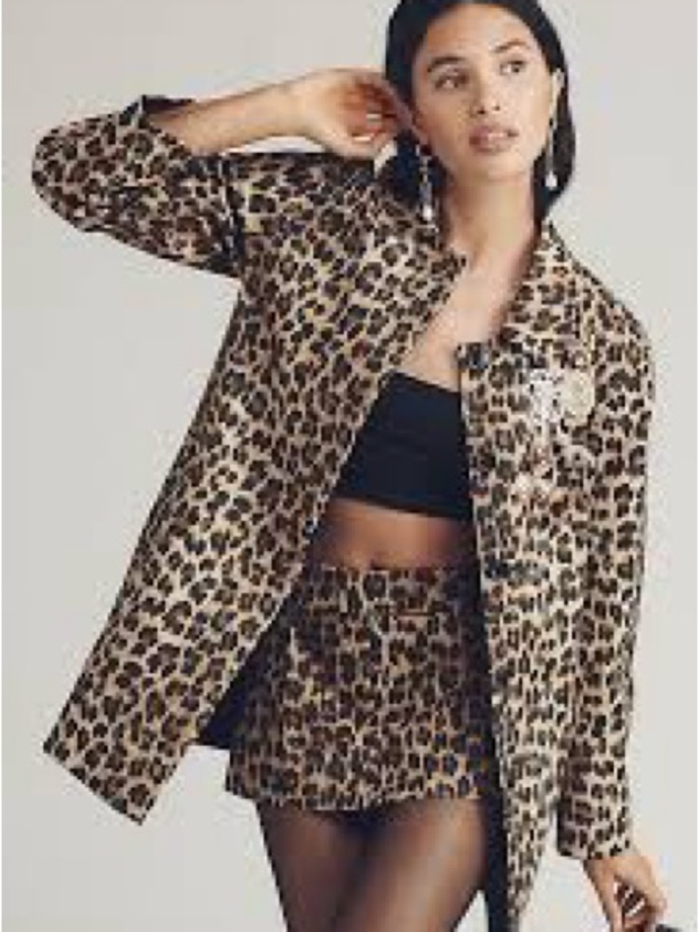 Anthropologie Leopard-Print Skort in Brown and Black